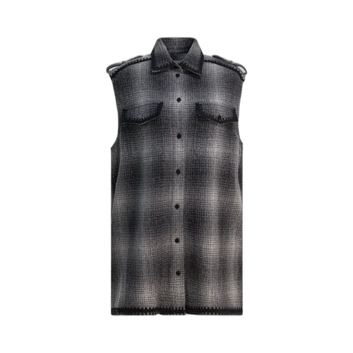 Sleeveless Plaid Shirt