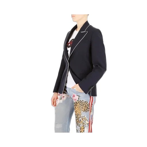 Blazer With Contrast Piping