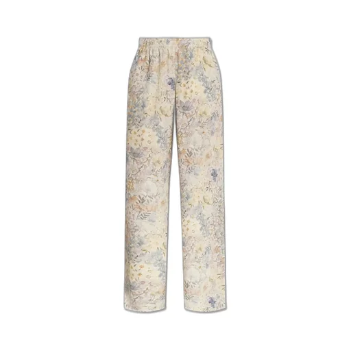 Floral Print Wide-Leg Trousers