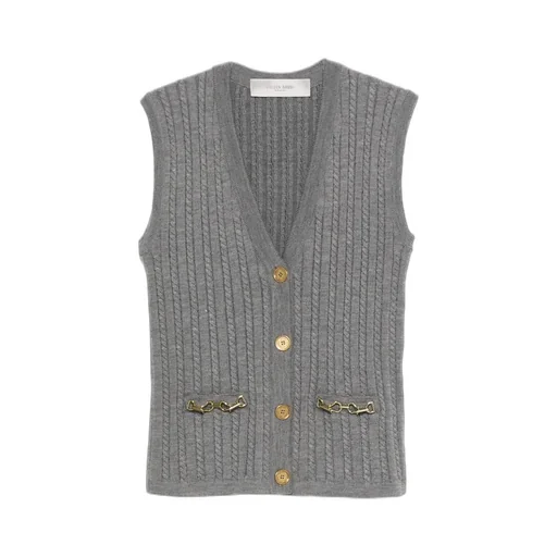 Cable Knit V-Neck Vest
