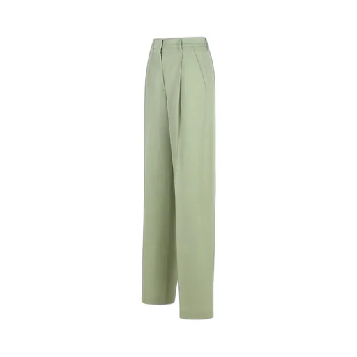 Wide-Leg Pleated Trousers