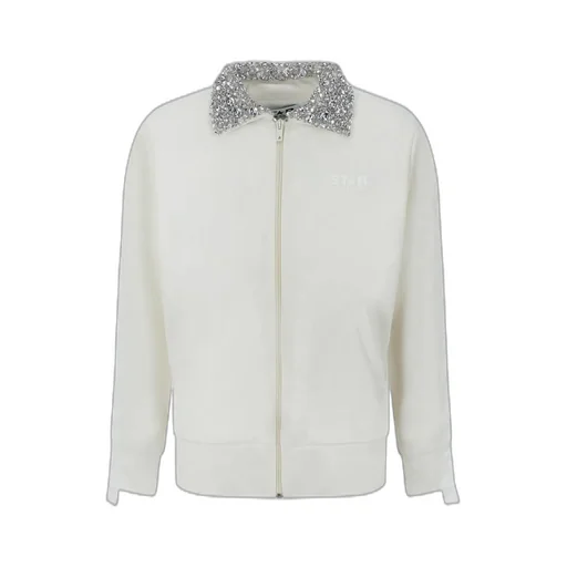 Sweatshirt With Crystal Collar