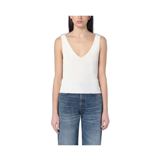 Pleated V-Neck Tank Top
