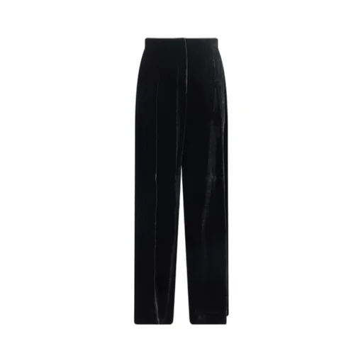 Velvet Wide-Leg Trousers