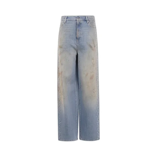 Wide Leg Jeans With Studs