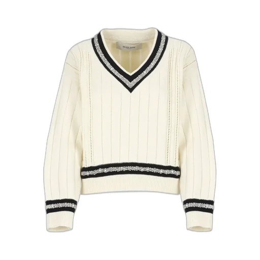 V-Neck Sweater With Stripes