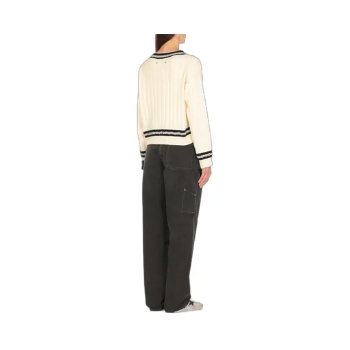 V-Neck Sweater With Stripes