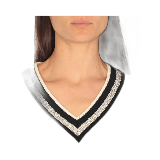 V-Neck Sweater With Stripes