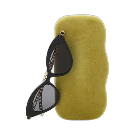 Cat-Eye Sunglasses With Chain And Heart Charms