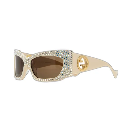 Rectangular Sunglasses With Crystals