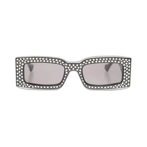 Rectangular Sunglasses With Crystals