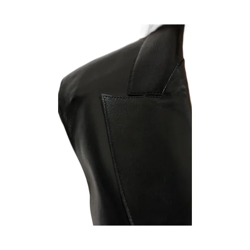 Sleeveless Double-Breasted Leather Dress