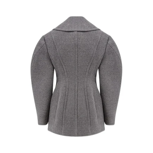 Double-Breasted Wool Blend Coat