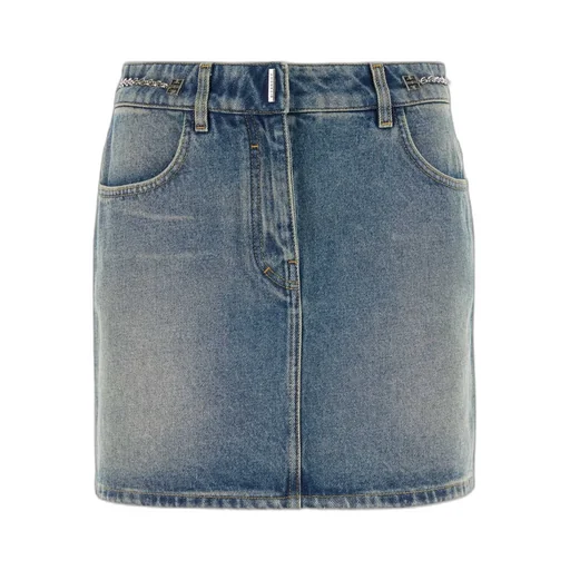 Denim Mini Skirt With Chain Detail