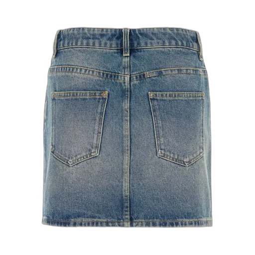 Denim Mini Skirt With Chain Detail
