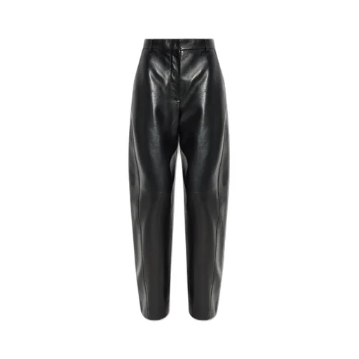 High-Waisted Leather Trousers