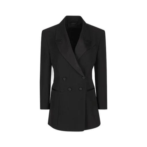 Double-Breasted Blazer With Satin Lapels