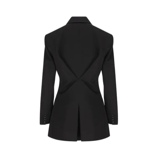 Double-Breasted Blazer With Satin Lapels