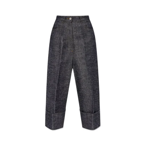 High-Waisted Straight-Leg Trousers