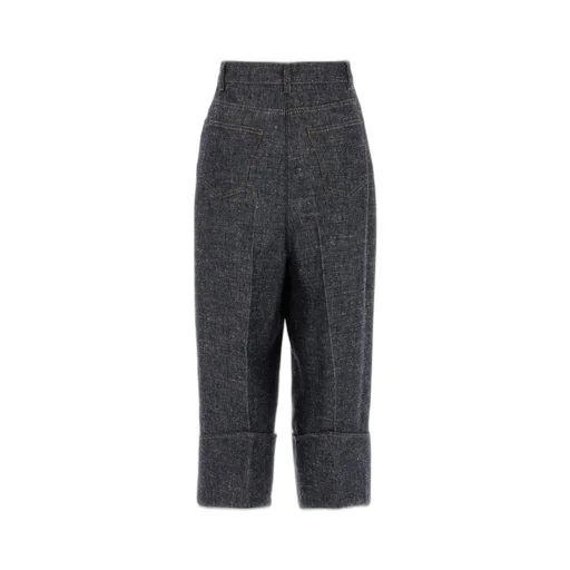 High-Waisted Straight-Leg Trousers