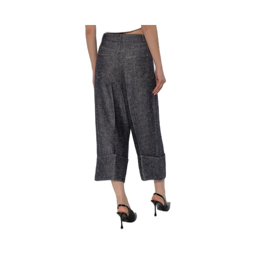 High-Waisted Straight-Leg Trousers