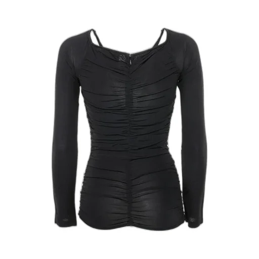 Ruched Mesh Long Sleeve Top