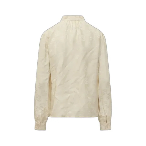 Logo Print Silk Blouse