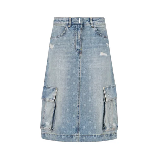 Denim Cargo Skirt