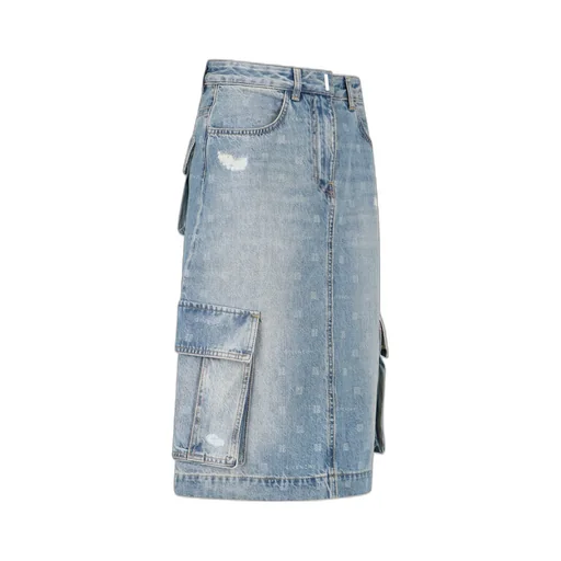 Denim Cargo Skirt