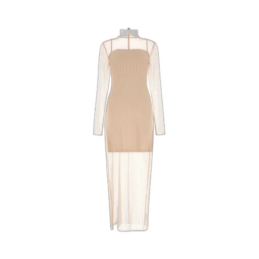 Sheer Turtleneck Dress