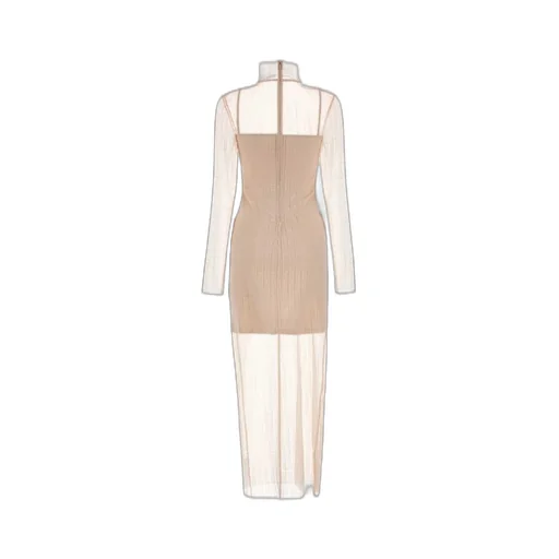 Sheer Turtleneck Dress