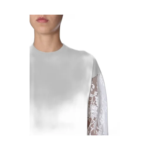 Sweatshirt With Lace Sleeves