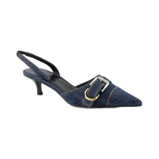 Denim Slingback Pumps