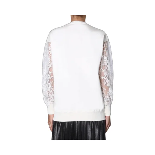 Sweatshirt With Lace Sleeves