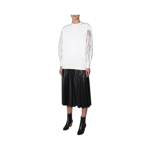 Sweatshirt With Lace Sleeves