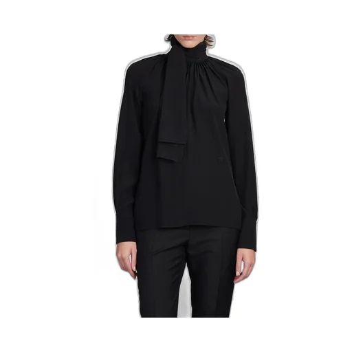 Long Sleeve Blouse With Tie Neck