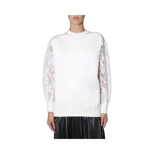 Sweatshirt With Lace Sleeves