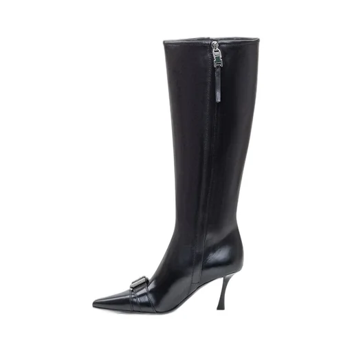 Knee-High Boots With Buckle Detail