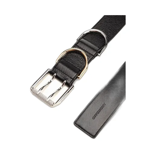 Leather Belt With Double D-Ring Buckle