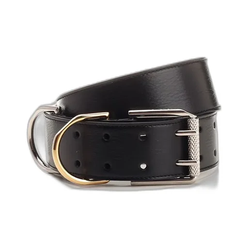 Leather Belt With Double D-Ring Buckle