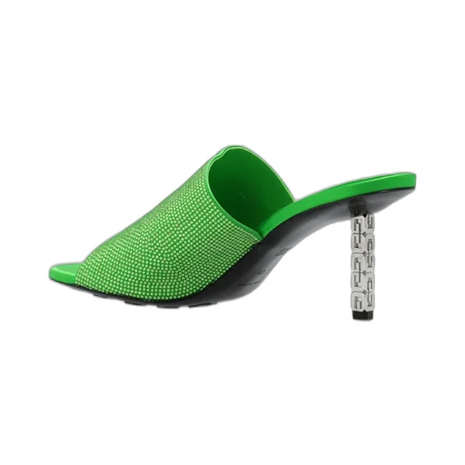 Mules With Embellished Heel
