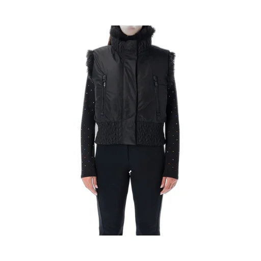 Puffer Vest With Fur Trim