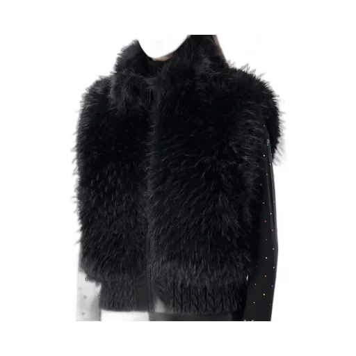 Puffer Vest With Fur Trim