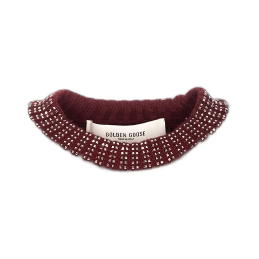 Ribbed Knit Sweater With Embellished Trim