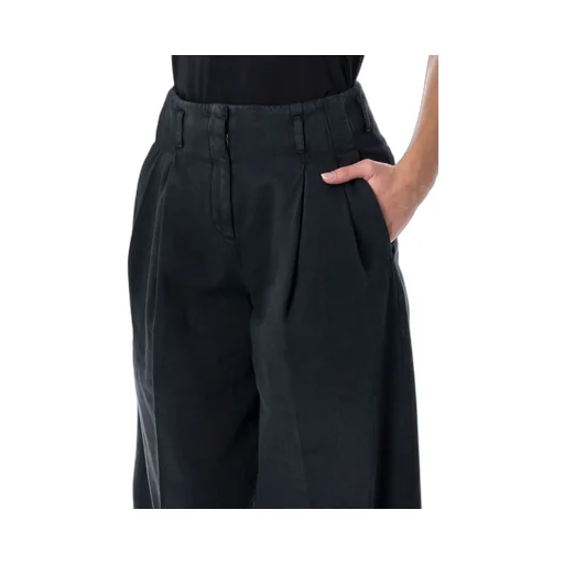 Wide-Leg Pleated Trousers