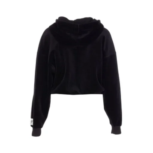 Velour Cropped Zip Hoodie