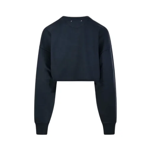 Cropped Sweatshirt With Embellished Neckline
