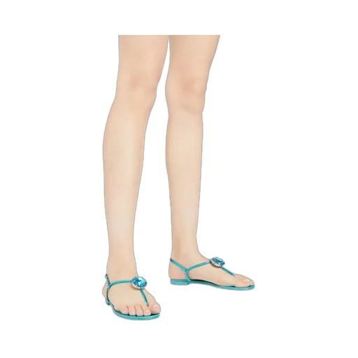 Thong Sandals With Jewel Embellishment