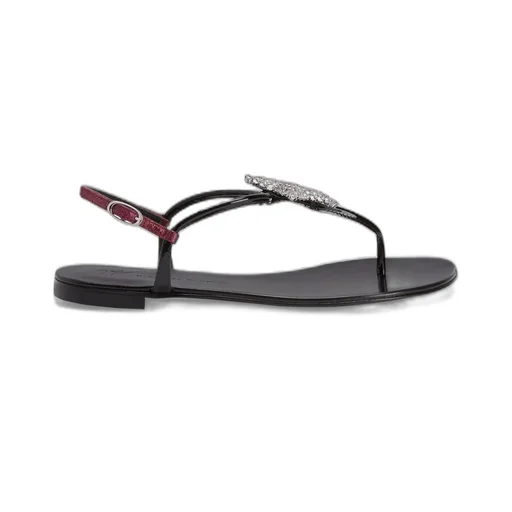 Thong Sandals With Crystal Embellishment