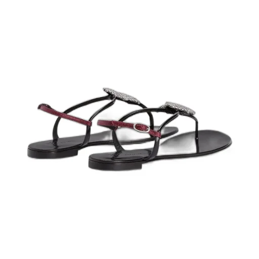 Thong Sandals With Crystal Embellishment